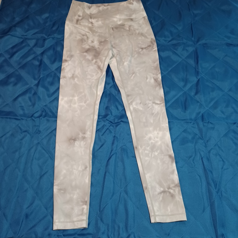 Zella Womens Grey White Marble Tie Dye High Waist Leggings Size Small Activewear